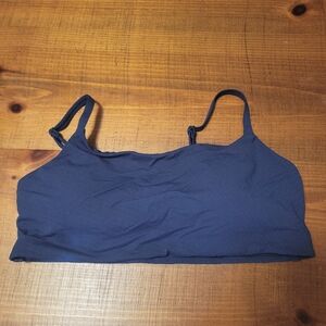 RZ Yoga Blue Sports Bra Style Padded Swimsuit Bikini Top Size L